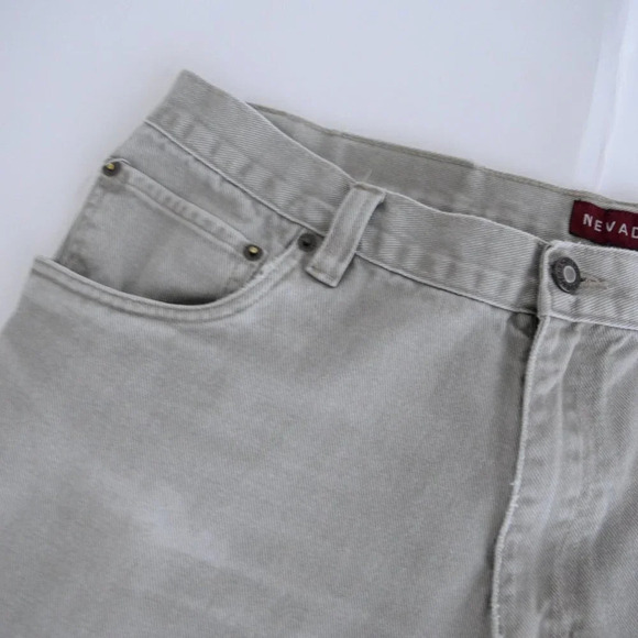 Nevada Cream Denim Straight Leg Jeans - Vintage - Size 38x32 - Picture 12 of 12